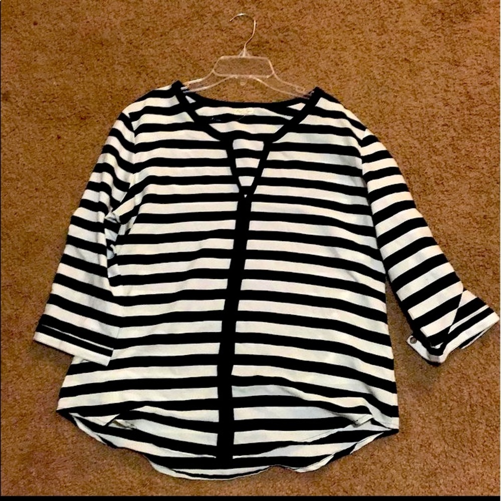 Black and White striped long sleeve shirt